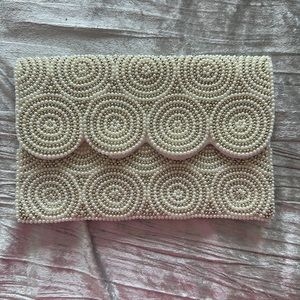 Francesca’s Clutch- white, silver, and gold